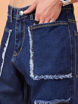 Buy STUDIO NEXX Men's Dark Blue Loose Fit Jeans |Non Stretchable
